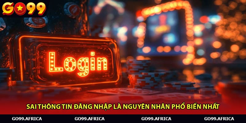 Sai thông tin đăng nhập là nguyên nhân phổ biến nhất